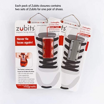 zubits® - Magnetische Schuhbinder/Magnetverschlüsse für Schuhe - Größe #1 Kinder und Senioren in grau - 7